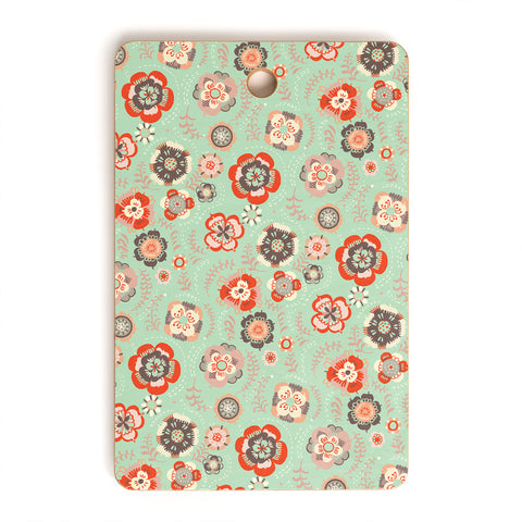 Pimlada Phuapradit Candy Floral Baby Blue Cutting Board Rectangle