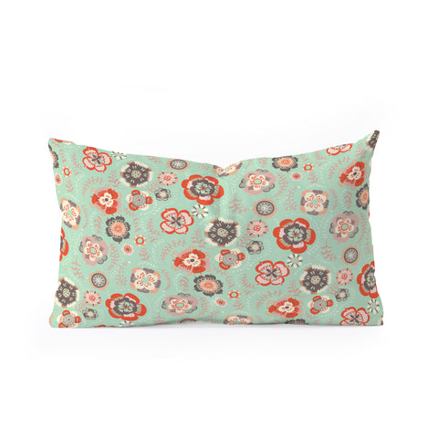 Pimlada Phuapradit Candy Floral Baby Blue Oblong Throw Pillow