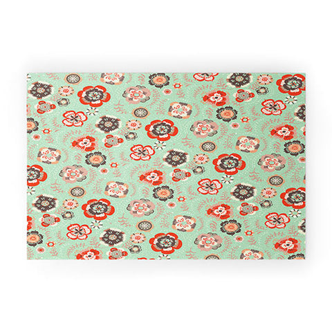Pimlada Phuapradit Candy Floral Baby Blue Welcome Mat