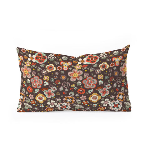 Pimlada Phuapradit Candy Floral Cacao Oblong Throw Pillow