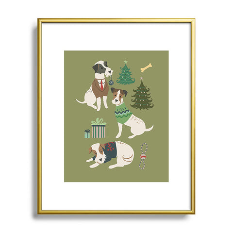 Pimlada Phuapradit Christmas Canine Jack Russell Metal Framed Art Print