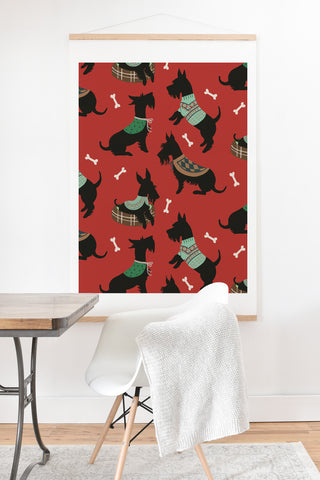 Pimlada Phuapradit Christmas Canine Scottie Art Print And Hanger