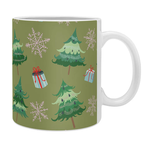 Pimlada Phuapradit Christmas Trees And Snowflakes Coffee Mug