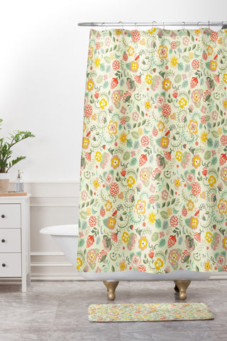 Pimlada Phuapradit Cotton Candy Floral Shower Curtain And Mat