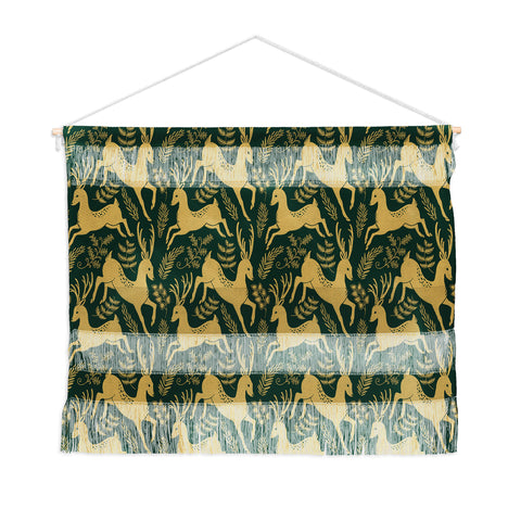 Pimlada Phuapradit Deer and fir branches 1 Wall Hanging Landscape