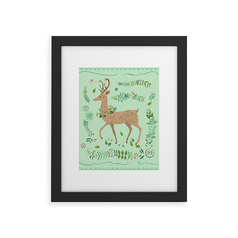 Pimlada Phuapradit Deer and foliage Framed Art Print