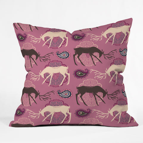 Pimlada Phuapradit Deer silhouette Outdoor Throw Pillow