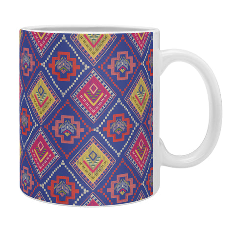 Pimlada Phuapradit Diamond stitch blue Coffee Mug