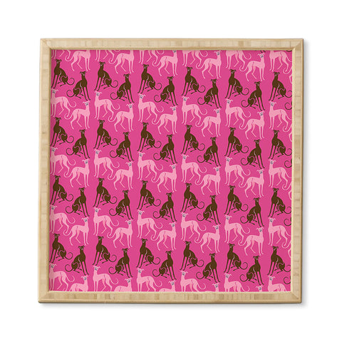 Pimlada Phuapradit Dog Pattern Greyhound Pink Framed Wall Art