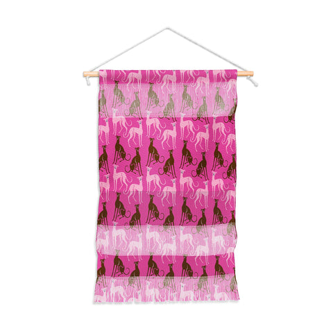 Pimlada Phuapradit Dog Pattern Greyhound Pink Wall Hanging Portrait
