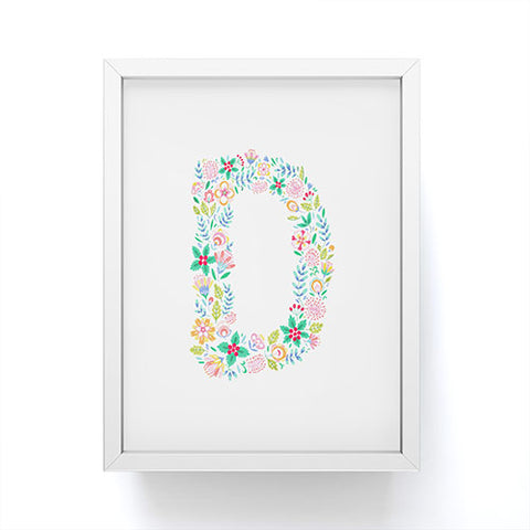 Pimlada Phuapradit Floral Alphabet D Framed Mini Art Print