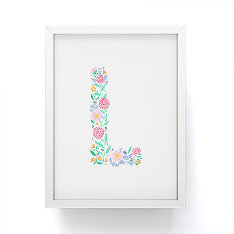 Pimlada Phuapradit Floral Alphabet L Framed Mini Art Print