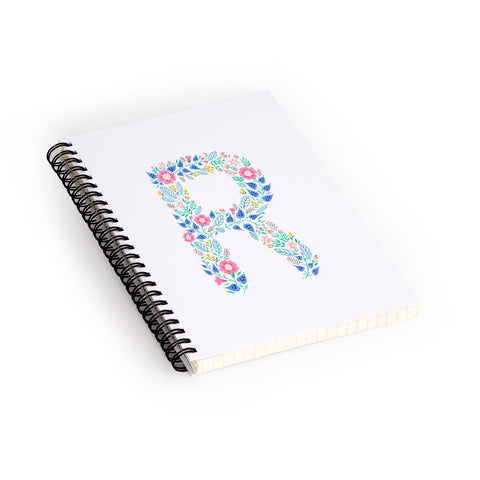 Pimlada Phuapradit Floral Alphabet R Spiral Notebook