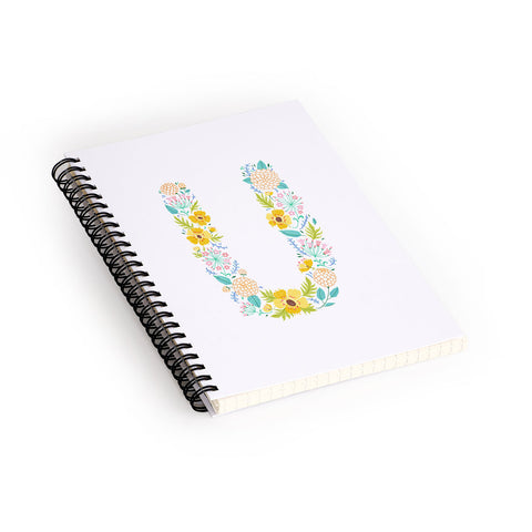 Pimlada Phuapradit Floral Alphabet U Spiral Notebook