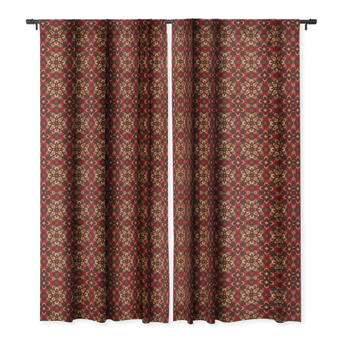 Pimlada Phuapradit Floral baubles in red Blackout Window Curtain