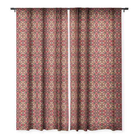 Pimlada Phuapradit Floral baubles in red Sheer Window Curtain