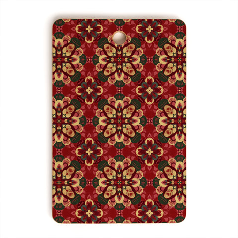 Pimlada Phuapradit Floral baubles in red Cutting Board Rectangle
