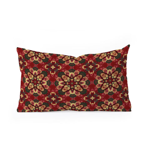 Pimlada Phuapradit Floral baubles in red Oblong Throw Pillow