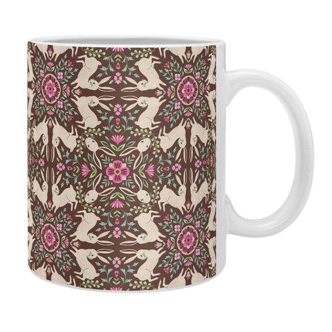 Pimlada Phuapradit Floral Bunny Tile Coffee Mug