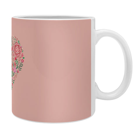 Pimlada Phuapradit Floral Heart Pink Coffee Mug