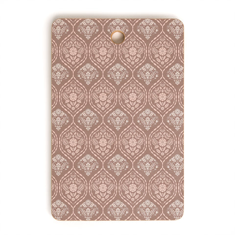 Pimlada Phuapradit Floral Ogee pink taupe Cutting Board Rectangle