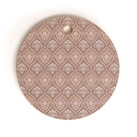 Pimlada Phuapradit Floral Ogee pink taupe Cutting Board Round