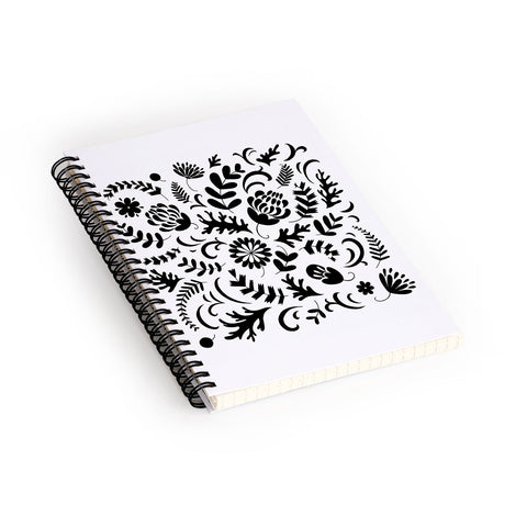Pimlada Phuapradit Floral silhouette Spiral Notebook