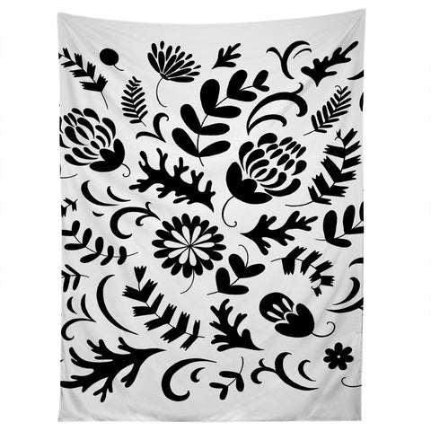 Pimlada Phuapradit Floral silhouette Tapestry