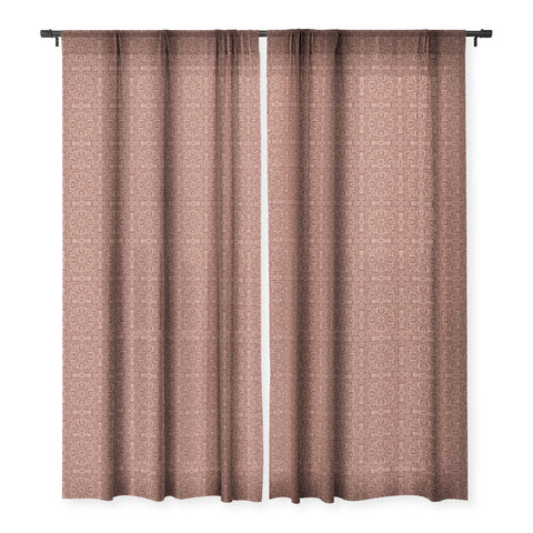 Pimlada Phuapradit Floral tile 3 Sheer Window Curtain