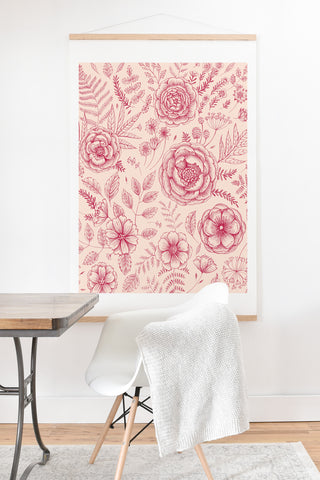 Pimlada Phuapradit Flower drawing pink Art Print And Hanger