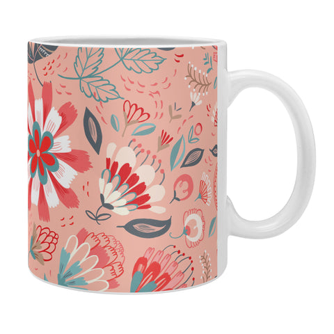 Pimlada Phuapradit Folk Floral Pink Coffee Mug