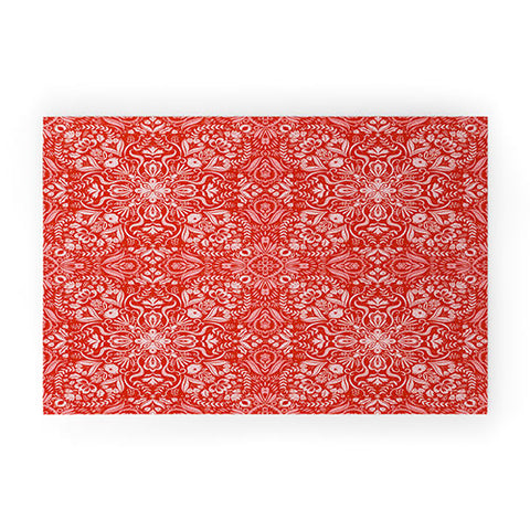 Pimlada Phuapradit Forest maze in red Welcome Mat