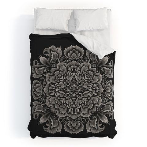 Pimlada Phuapradit Lace Doily drawing black Comforter