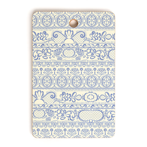 Pimlada Phuapradit Lace drawing blue and white Cutting Board Rectangle