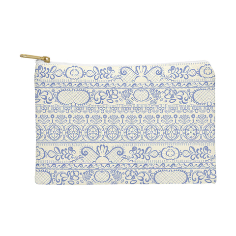 Pimlada Phuapradit Lace drawing blue and white Pouch
