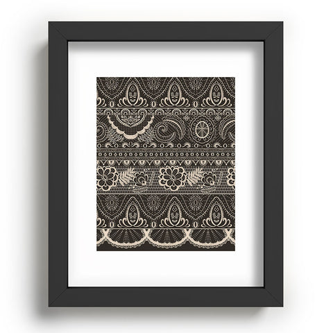 Pimlada Phuapradit Lace drawing charcoal and cream Recessed Framing Rectangle