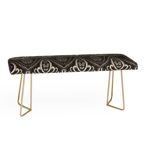 Pimlada Phuapradit Lace drawing charcoal and cream Bench