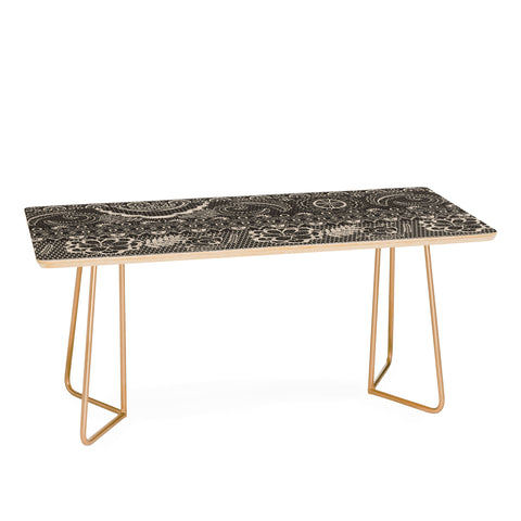 Pimlada Phuapradit Lace drawing charcoal and cream Coffee Table