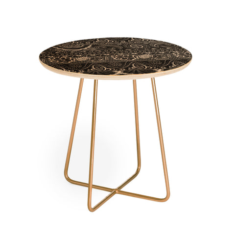 Pimlada Phuapradit Lace drawing charcoal and cream Round Side Table