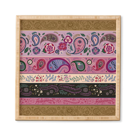 Pimlada Phuapradit Paisley and floral stripes Framed Wall Art