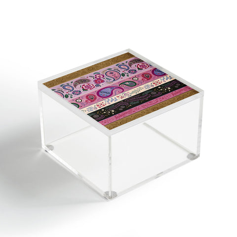 Pimlada Phuapradit Paisley and floral stripes Acrylic Box