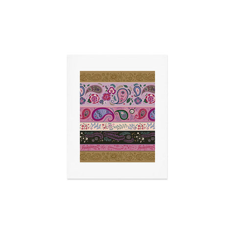 Pimlada Phuapradit Paisley and floral stripes Art Print