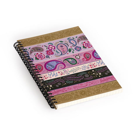 Pimlada Phuapradit Paisley and floral stripes Spiral Notebook