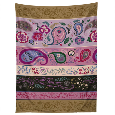 Pimlada Phuapradit Paisley and floral stripes Tapestry