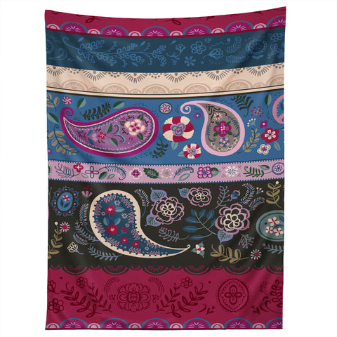 Pimlada Phuapradit Paisley and Lace Stripes Tapestry