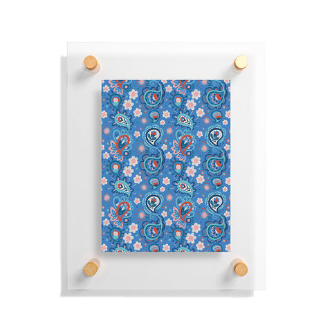 Pimlada Phuapradit Paisley floral blue Floating Acrylic Print