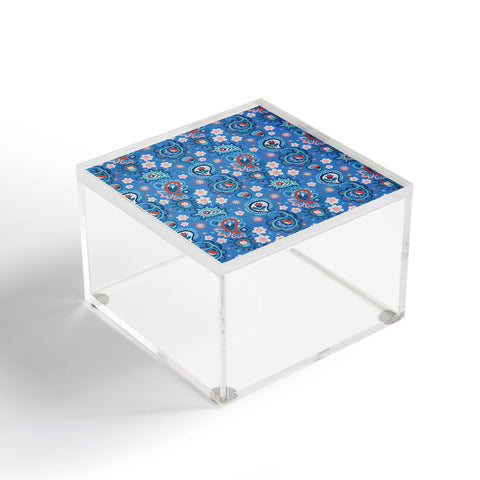 Pimlada Phuapradit Paisley floral blue Acrylic Box