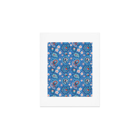 Pimlada Phuapradit Paisley floral blue Art Print