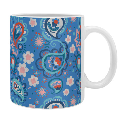 Pimlada Phuapradit Paisley floral blue Coffee Mug
