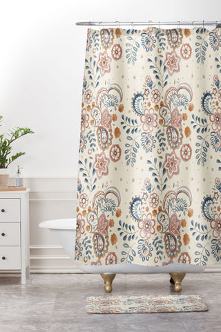 Pimlada Phuapradit Paisley with floral Shower Curtain And Mat